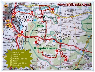 Mapa okolic Czstochowy