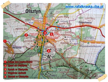 Mapa okolic Olsztyna